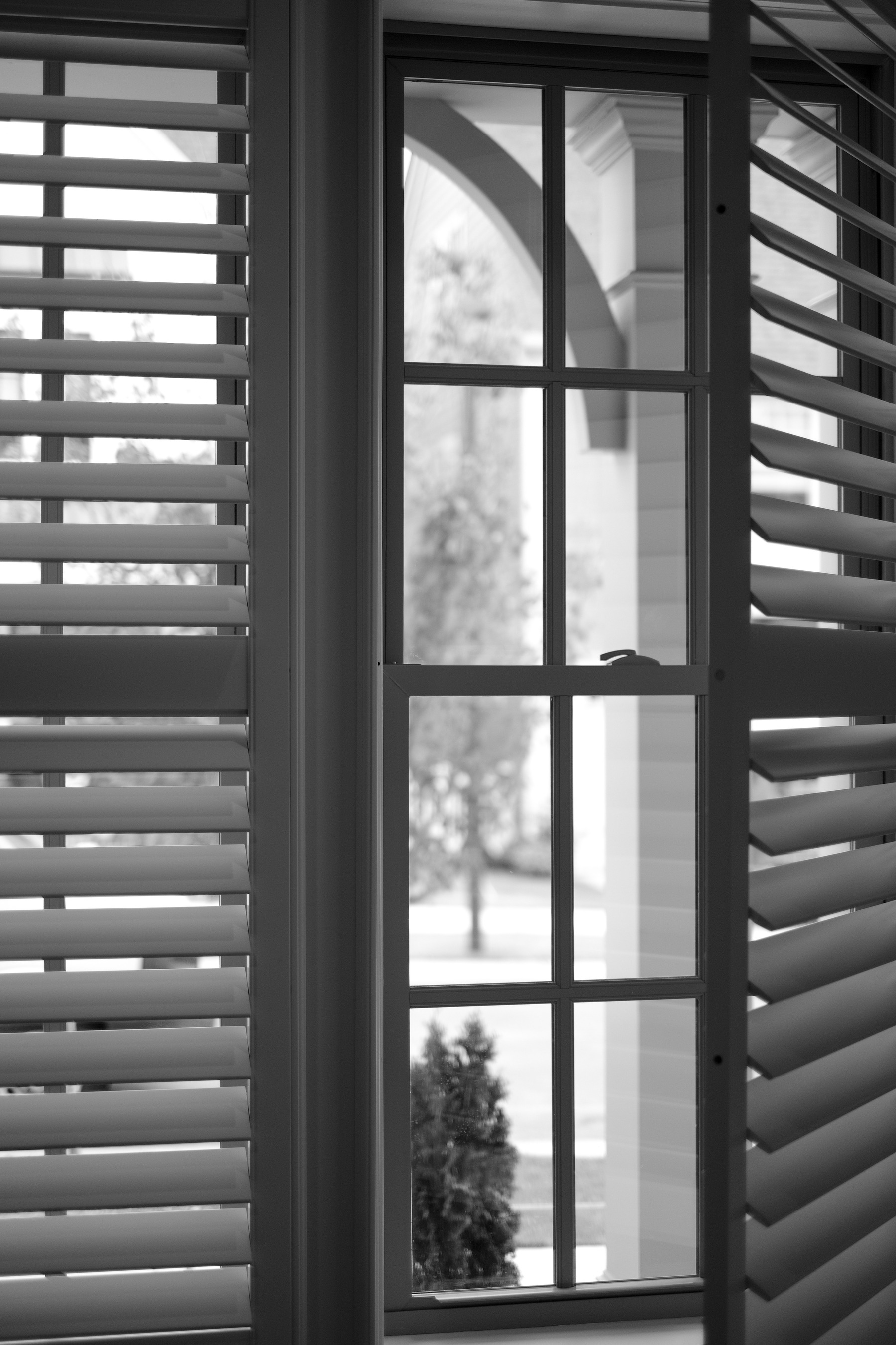 Black And White Plantation Shutter